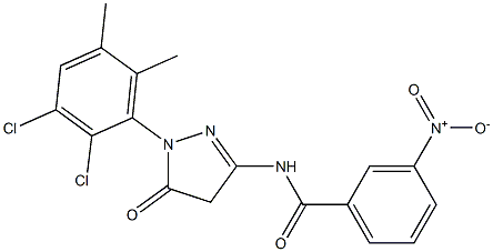 1-(2,3-Dichloro-5,6-dimethylphenyl)-3-(3-nitrobenzoylamino)-5(4H)-pyrazolone 结构式