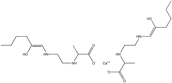 Bis[2-[N-[2-[N-(2-hydroxy-1-hexenyl)amino]ethyl]amino]propionic acid]calcium salt 结构式