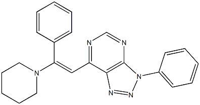 3-Phenyl-7-(2-phenyl-2-piperidinoethenyl)-3H-1,2,3-triazolo[4,5-d]pyrimidine 结构式