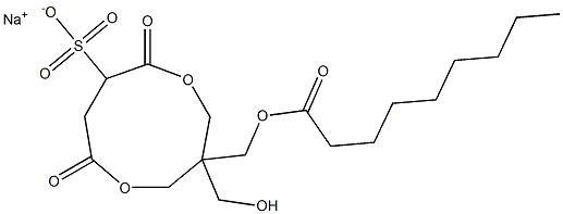 1-(Nonanoyloxymethyl)-1-(hydroxymethyl)-4,7-dioxo-3,8-dioxacyclononane-6-sulfonic acid sodium salt 结构式