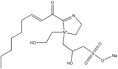 1-(2-Hydroxyethyl)-1-[2-hydroxy-3-(sodiooxysulfonyl)propyl]-2-(2-nonenoyl)-2-imidazoline-1-ium 结构式