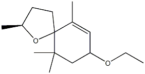 (2S)-8-Ethoxy-2,6,10,10-tetramethyl-1-oxaspiro[4.5]dec-6-ene 结构式