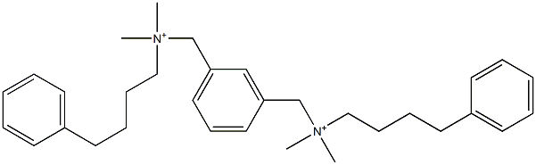 1,3-Phenylenebis[N-methyl-N-methyl-N-(4-phenylbutyl)methanaminium] 结构式