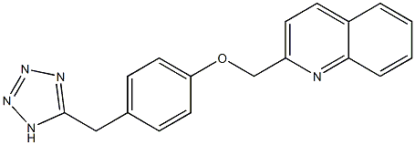 2-[4-(1H-Tetrazol-5-ylmethyl)phenoxymethyl]quinoline 结构式