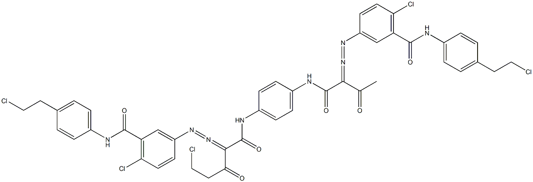 3,3'-[2-(Chloromethyl)-1,4-phenylenebis[iminocarbonyl(acetylmethylene)azo]]bis[N-[4-(2-chloroethyl)phenyl]-6-chlorobenzamide] 结构式