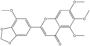 2-(7-Methoxy-1,3-benzodioxole-5-yl)-5,6,7-trimethoxy-4H-1-benzopyran-4-one 结构式