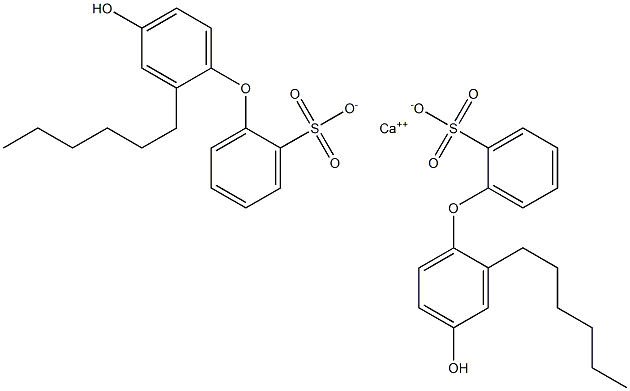 Bis(4'-hydroxy-2'-hexyl[oxybisbenzene]-2-sulfonic acid)calcium salt 结构式