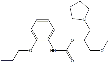 1-[2-(Methoxymethyl)-2-[[(2-propoxyphenyl)carbamoyl]oxy]ethyl]pyrrolidine 结构式