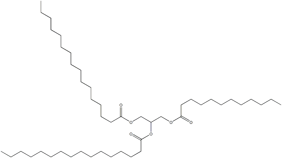 (-)-1-O-Lauroyl-2-O,3-O-dipalmitoyl-D-glycerol 结构式