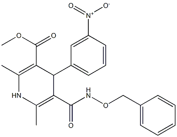 2,6-Dimethyl-4-(3-nitrophenyl)-5-[[(benzyloxy)amino]carbonyl]-1,4-dihydropyridine-3-carboxylic acid methyl ester 结构式