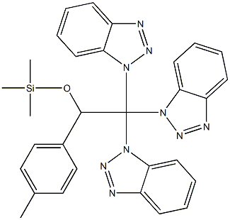 1-(p-Tolyl)-1-(trimethylsilyl)oxy-2,2,2-tris(1H-benzotriazol-1-yl)ethane 结构式