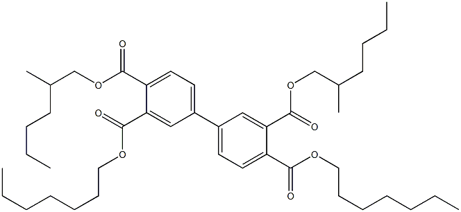 1,1'-Biphenyl-3,3',4,4'-tetracarboxylic acid 3,4'-diheptyl 3',4-di(2-methylhexyl) ester 结构式