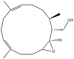 (1R,2R,3R,7E,11E)-3,4-Epoxy-1,7,11-trimethylcyclotetradeca-7,11-diene-2-methanol 结构式