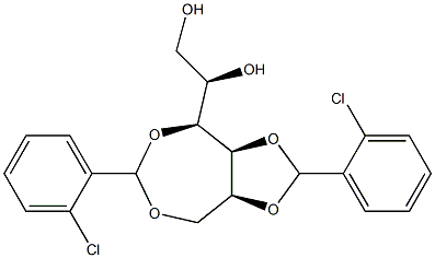 3-O,6-O:4-O,5-O-Bis(2-chlorobenzylidene)-L-glucitol 结构式