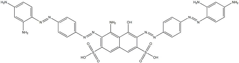 4-Amino-3,6-bis[[4-[(2,4-diaminophenyl)azo]phenyl]azo]-5-hydroxy-2,7-naphthalenedisulfonic acid 结构式