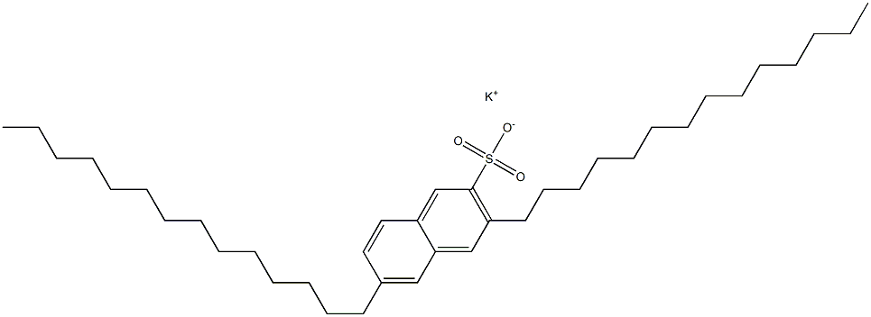 3,6-Ditetradecyl-2-naphthalenesulfonic acid potassium salt 结构式