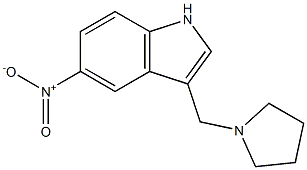 5-Nitro-3-(1-pyrrolidinylmethyl)-1H-indole 结构式