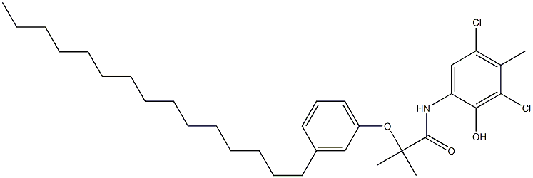 2-[2-(3-Pentadecylphenoxy)-2-methylpropionylamino]-4,6-dichloro-5-methylphenol 结构式