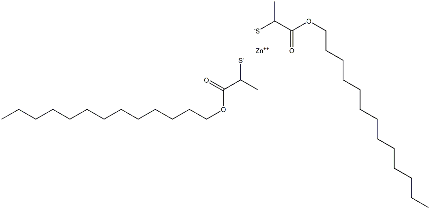 Zinc bis[1-(tridecyloxycarbonyl)ethanethiolate] 结构式
