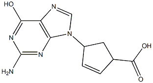 4-(2-Amino-6-hydroxy-9H-purin-9-yl)-2-cyclopentene-1-carboxylic acid 结构式