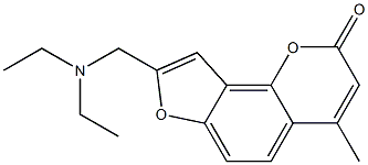 8-[(Diethylamino)methyl]-4-methyl-2H-furo[2,3-h][1]benzopyran-2-one 结构式