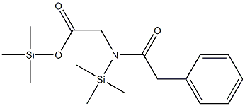 N-Trimethylsilyl-N-phenylacetylglycine trimethylsilyl ester 结构式