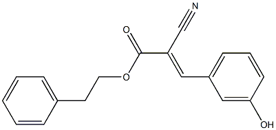 (E)-2-Cyano-3-(3-hydroxyphenyl)acrylic acid 2-phenylethyl ester 结构式