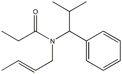 N-(2-Butenyl)-N-(2-methyl-1-phenylpropyl)propanamide 结构式