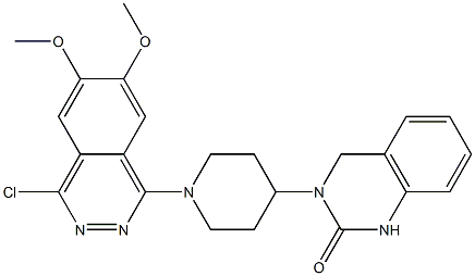 1-[4-[(1,2,3,4-Tetrahydro-2-oxoquinazolin)-3-yl]piperidino]-4-chloro-6,7-dimethoxyphthalazine 结构式