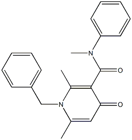 1-Benzyl-1,4-dihydro-2,6-dimethyl-N-methyl-N-phenyl-4-oxopyridine-3-carboxamide 结构式