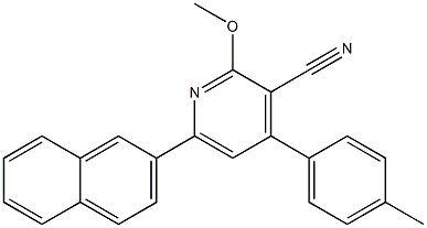 4-(p-Tolyl)-6-(2-naphtyl)-2-methoxypyridine-3-carbonitrile 结构式