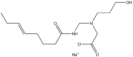 N-(3-Hydroxypropyl)-N-(5-octenoylaminomethyl)glycine sodium salt 结构式