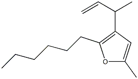 2-Hexyl-5-methyl-3-(1-methylallyl)furan 结构式