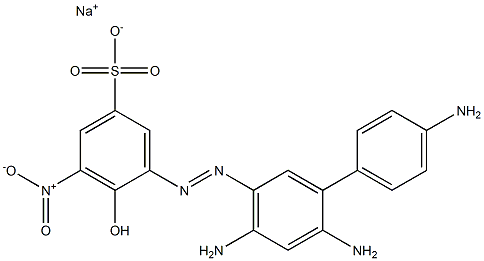 3-[(2,4,4'-Triamino-1,1'-biphenyl-5-yl)azo]-4-hydroxy-5-nitrobenzenesulfonic acid sodium salt 结构式