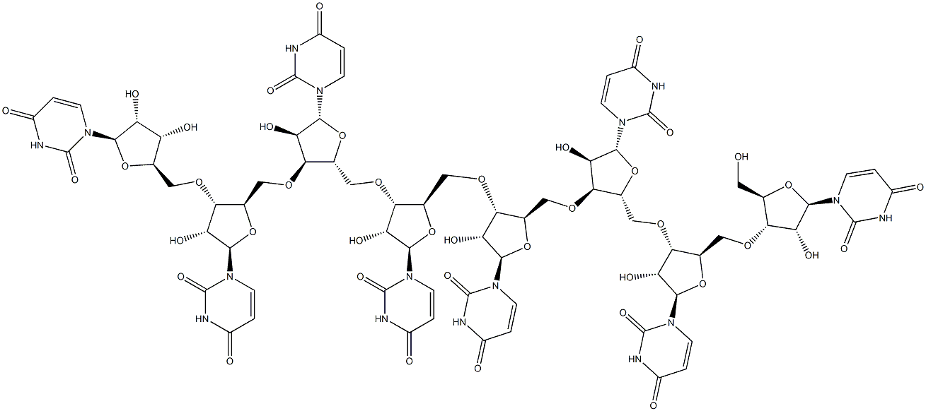 5'-O-[5'-O-[5'-O-[5'-O-[5'-O-[5'-O-[5'-O-(3'-Uridylyl)-3'-uridylyl]-3'-uridylyl]-3'-uridylyl]-3'-uridylyl]-3'-uridylyl]-3'-uridylyl]uridine 结构式