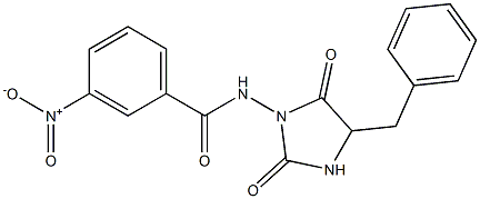 3-(3-Nitrobenzoylamino)-5-benzylimidazolidine-2,4-dione 结构式