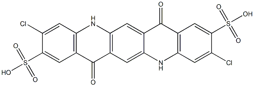 3,10-Dichloro-5,7,12,14-tetrahydro-7,14-dioxoquino[2,3-b]acridine-2,9-disulfonic acid 结构式