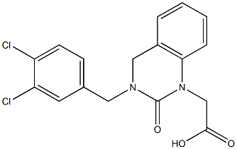 3-(3,4-Dichlorobenzyl)-1,2,3,4-tetrahydro-2-oxoquinazoline-1-acetic acid 结构式