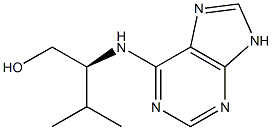 [S,(-)]-3-Methyl-2-[(9H-purine-6-yl)amino]-1-butanol 结构式