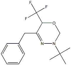 3,6-Dihydro-3-(tert-butyl)-5-benzyl-6-trifluoromethyl-2H-1,3,4-oxadiazine 结构式