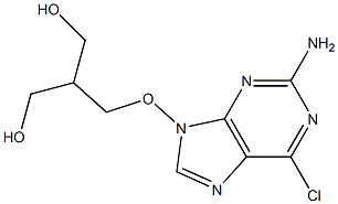 2-Amino-6-chloro-9-(3-hydroxy-2-hydroxymethylpropyloxy)-9H-purine 结构式