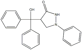 1-Phenyl-4-(hydroxydiphenylmethyl)pyrazolidin-3-one 结构式