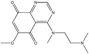 4-[N-(2-Dimethylaminoethyl)methylamino]-6-methoxyquinazoline-5,8-dione 结构式