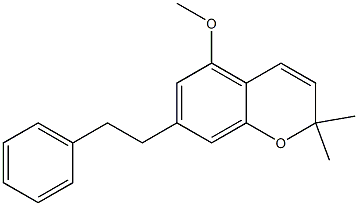 2,2-Dimethyl-5-methoxy-7-(2-phenylethyl)-2H-1-benzopyran 结构式