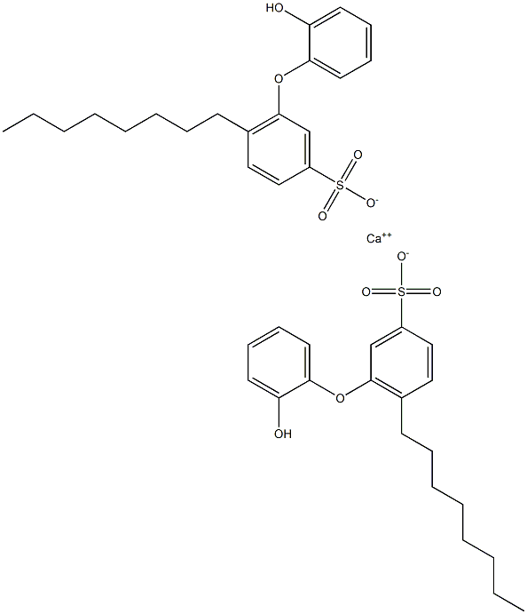 Bis(2'-hydroxy-6-octyl[oxybisbenzene]-3-sulfonic acid)calcium salt 结构式