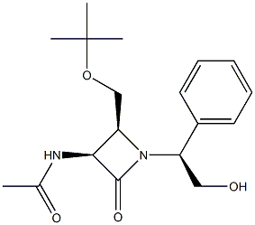 (3S,4S)-3-(Acetylamino)-4-(tert-butyloxymethyl)-1-[(S)-1-phenyl-2-(hydroxy)ethyl]azetidin-2-one 结构式