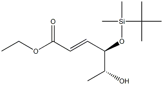 (4R,5R,E)-5-Hydroxy-4-[(tert-butyldimethylsilyl)oxy]-2-hexenoic acid ethyl ester 结构式