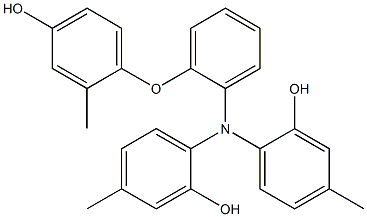 N,N-Bis(2-hydroxy-4-methylphenyl)-2-(4-hydroxy-2-methylphenoxy)benzenamine 结构式