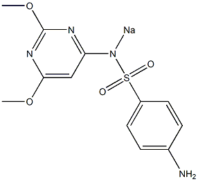 4-Amino-N-(2,6-dimethoxypyrimidin-4-yl)-N-sodiobenzenesulfonamide 结构式