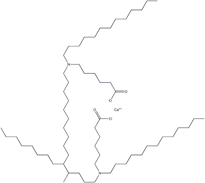 Bis[6-(ditridecylamino)hexanoic acid]calcium salt 结构式